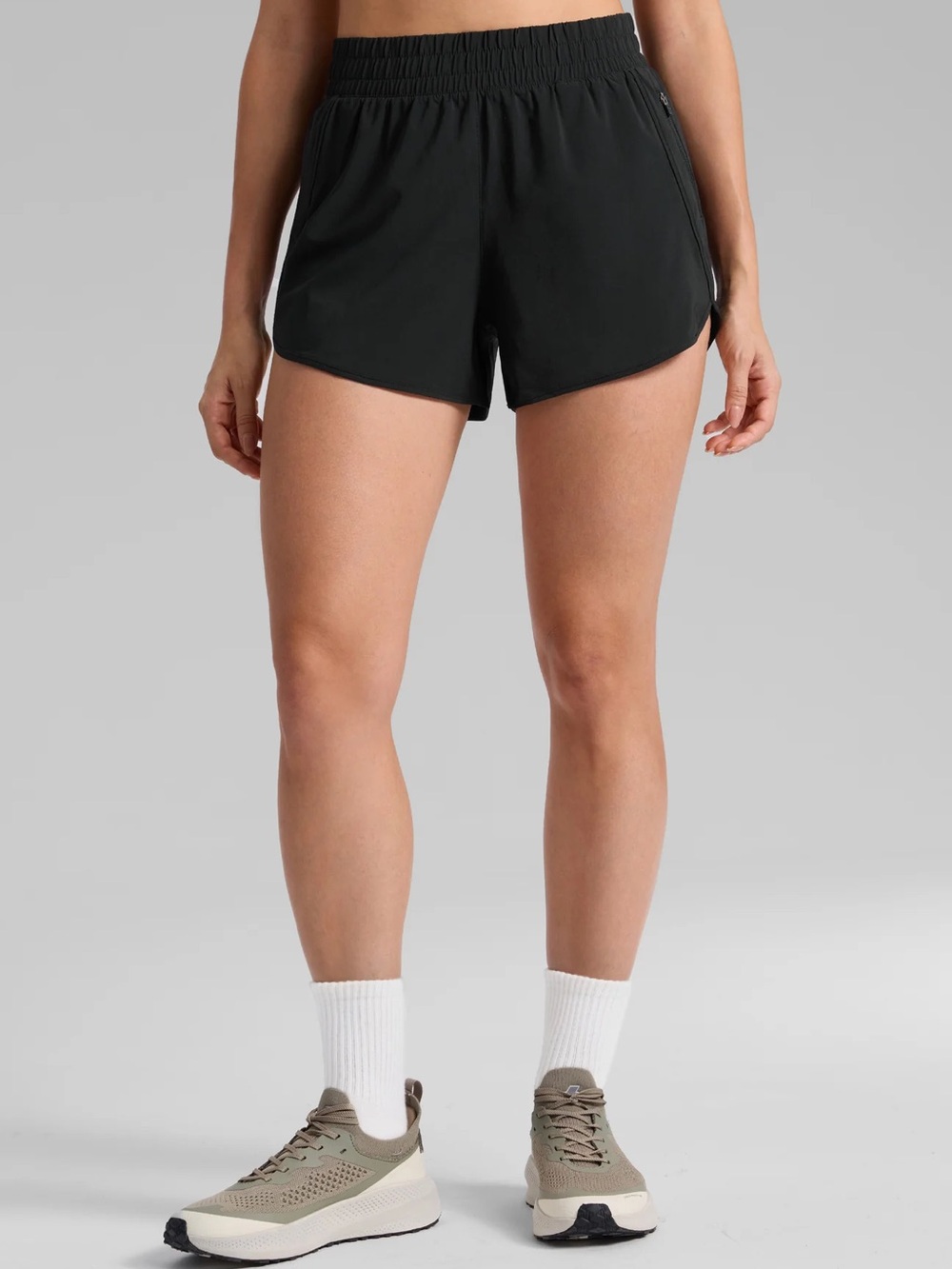 CRZ YOGA NWT Black Soft High Rise Lined Shorts 3”